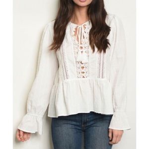White Boho Crochet Top